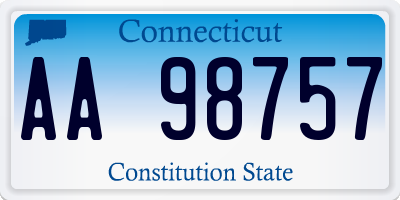 CT license plate AA98757