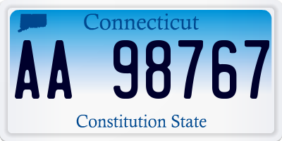 CT license plate AA98767
