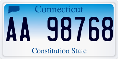 CT license plate AA98768