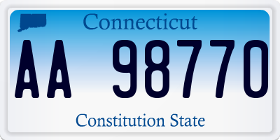 CT license plate AA98770