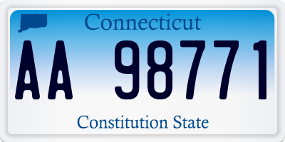 CT license plate AA98771