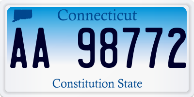 CT license plate AA98772