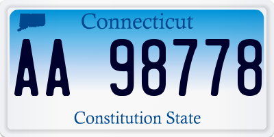 CT license plate AA98778