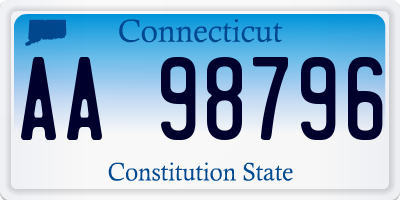 CT license plate AA98796