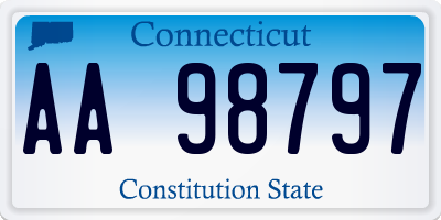 CT license plate AA98797