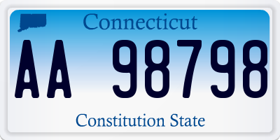 CT license plate AA98798