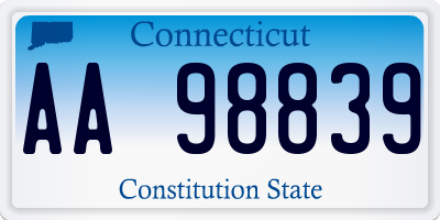 CT license plate AA98839
