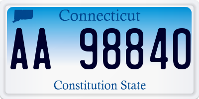 CT license plate AA98840