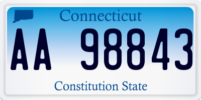 CT license plate AA98843