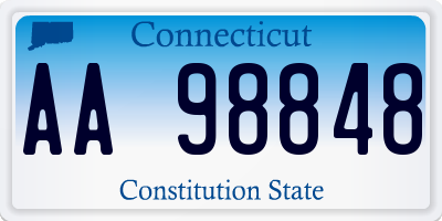 CT license plate AA98848