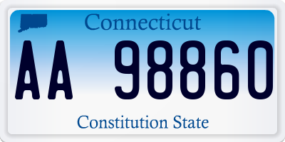 CT license plate AA98860