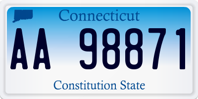 CT license plate AA98871