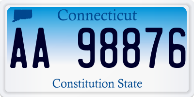 CT license plate AA98876