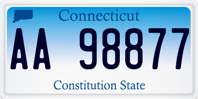 CT license plate AA98877