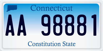 CT license plate AA98881