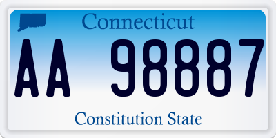 CT license plate AA98887