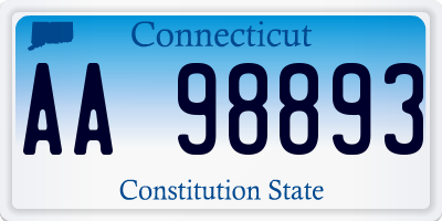 CT license plate AA98893