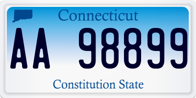 CT license plate AA98899