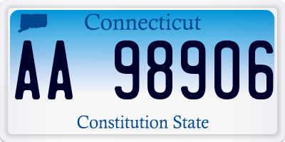 CT license plate AA98906