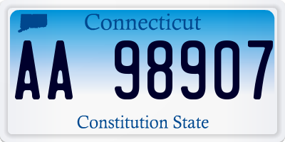 CT license plate AA98907