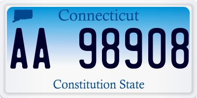 CT license plate AA98908