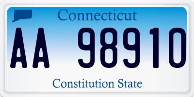 CT license plate AA98910
