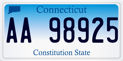 CT license plate AA98925