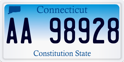 CT license plate AA98928