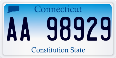 CT license plate AA98929