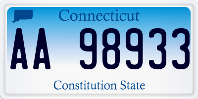 CT license plate AA98933