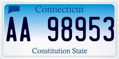 CT license plate AA98953