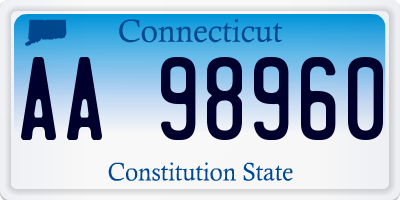 CT license plate AA98960