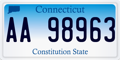 CT license plate AA98963