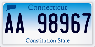 CT license plate AA98967