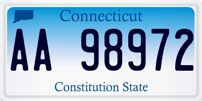 CT license plate AA98972