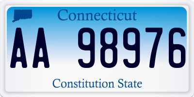 CT license plate AA98976