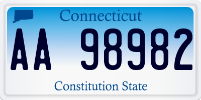 CT license plate AA98982