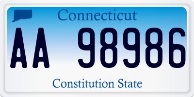 CT license plate AA98986