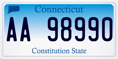 CT license plate AA98990
