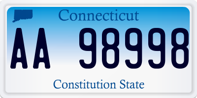 CT license plate AA98998