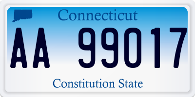 CT license plate AA99017