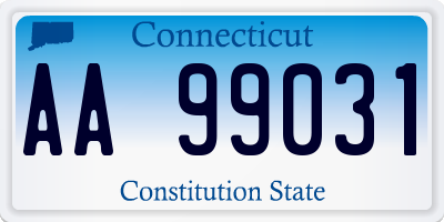 CT license plate AA99031