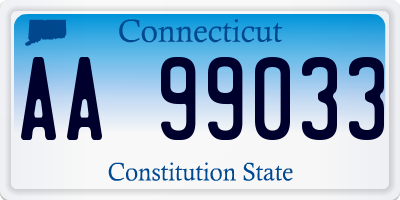 CT license plate AA99033