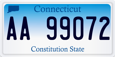 CT license plate AA99072