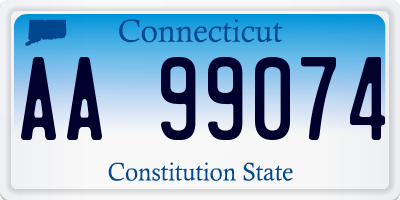CT license plate AA99074