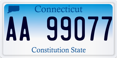 CT license plate AA99077