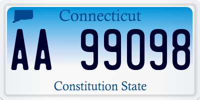 CT license plate AA99098