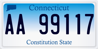 CT license plate AA99117