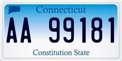 CT license plate AA99181