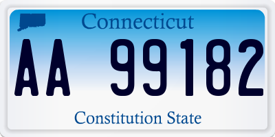 CT license plate AA99182